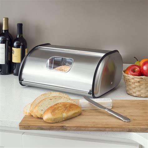 bread box steel|stainless steel countertop bread box.